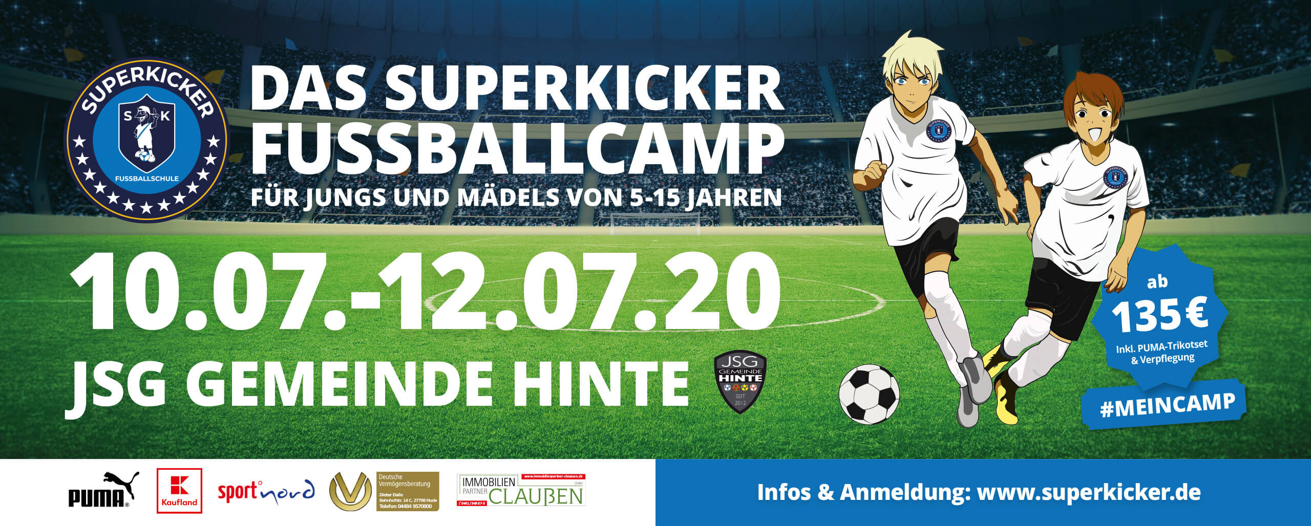 Banner zum JSG Superkicker Fußballcamp 2020
